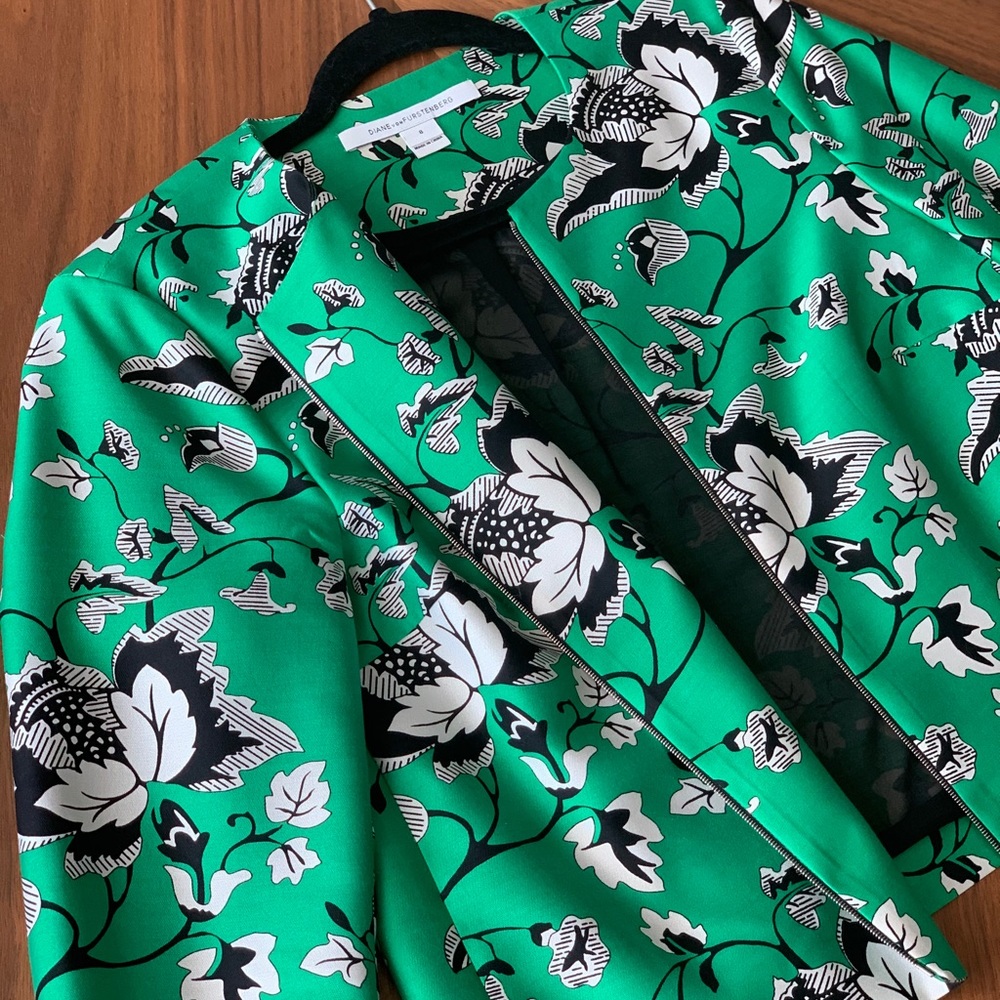 DVF Wool/Silk Blend Zip-Front Jacket